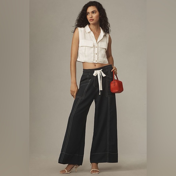 Maeve Pants - Anthropologie Maeve La Ponche Pull-On Wide-Leg Pants